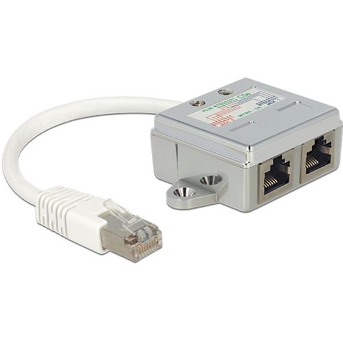 Delock RJ45 Adapter RJ45 zu 2x RJ45 St/Bu 0.15m - Zubehör für 