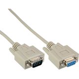 (€2,45*/1m) 2.00m InLine Seriell Verlängerungskabel RS232-Buchse auf RS232-Buchse beige