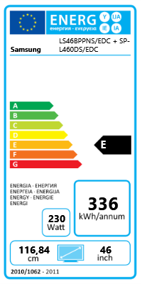 46" (116,84cm) Samsung 460DX silber 1366x768 1xHDMI 1.3 / 1xVGA