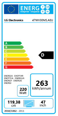 47" (119,38cm) LG Electronics 47WV30MS schwarz 1366x768 1xHDMI
